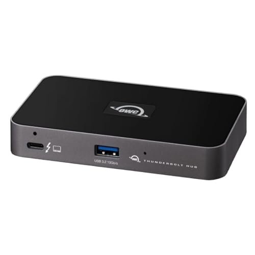 OWC 5 Port Thunderbolt Hub - 60W Charging, (3) Thunderbolt 4 (USB-C) Ports, (1) USB 3.2 Gen 2 Type-A Port, Dual Display suppor, Compatible with Macs and PC's