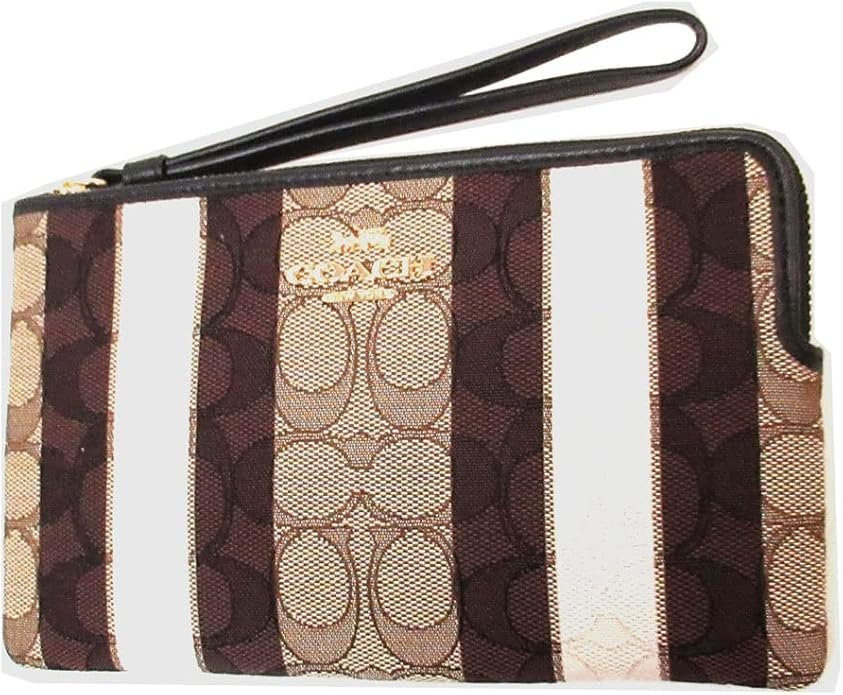 Coach Large Corner Zip Wristlet In Signature Canvas