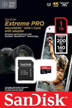 SanDisk Extreme PRO microSDXC UHS-I Memory Card 1 TB + Adapter & RescuePRO Deluxe