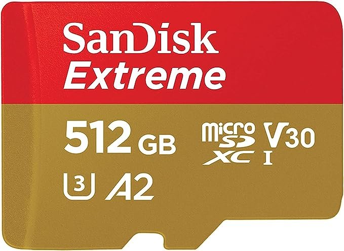 SanDisk 512GB Extreme microSDXC UHS-I Memory Card with Adapter