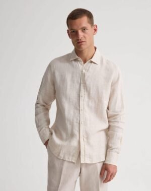 Figgzo Luxe Relaxed Button-Up Shirt – Ivory