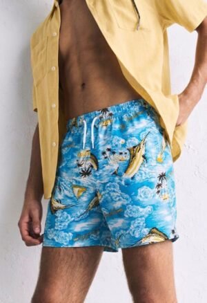 Figgzo Coastal Escape Linen Swim Shorts