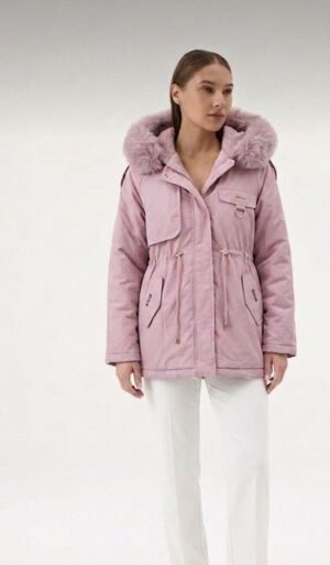 Figgzo Blush Luxe Fur Hood Parka