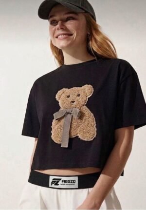 Figgzo Teddy Charm Cropped Tee