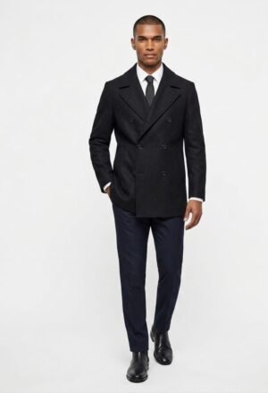 Figgzo Tailored Double-Breasted Peacoat