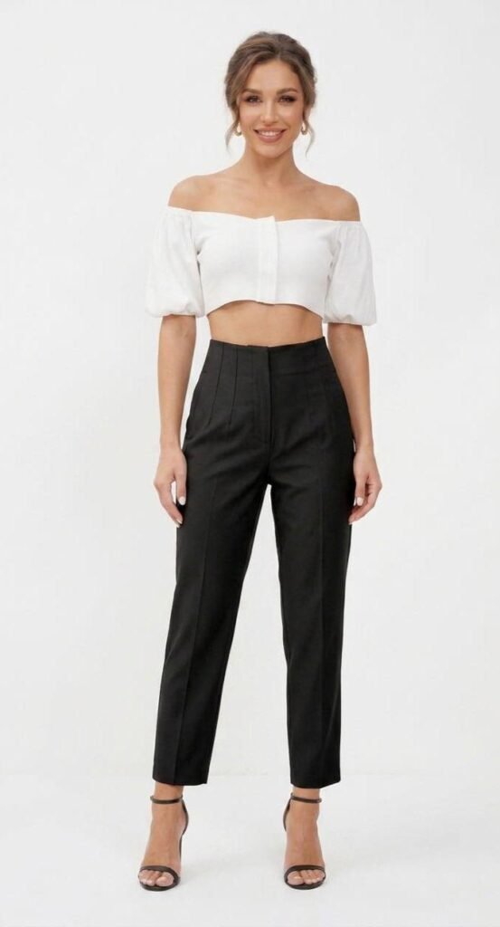 Figgzo Noir Tailored High-Waist Trousers