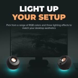 Creative Pebble Pro, 2.0 USB-C Desktop Speakers, RGB, White