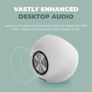 Creative Pebble Pro, 2.0 USB-C Desktop Speakers, RGB, White