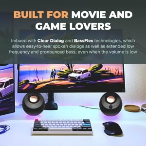 Creative Pebble Pro, 2.0 USB-C Desktop Speakers, RGB, White
