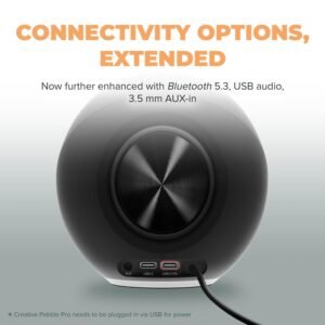 Creative Pebble Pro, 2.0 USB-C Desktop Speakers, RGB, White